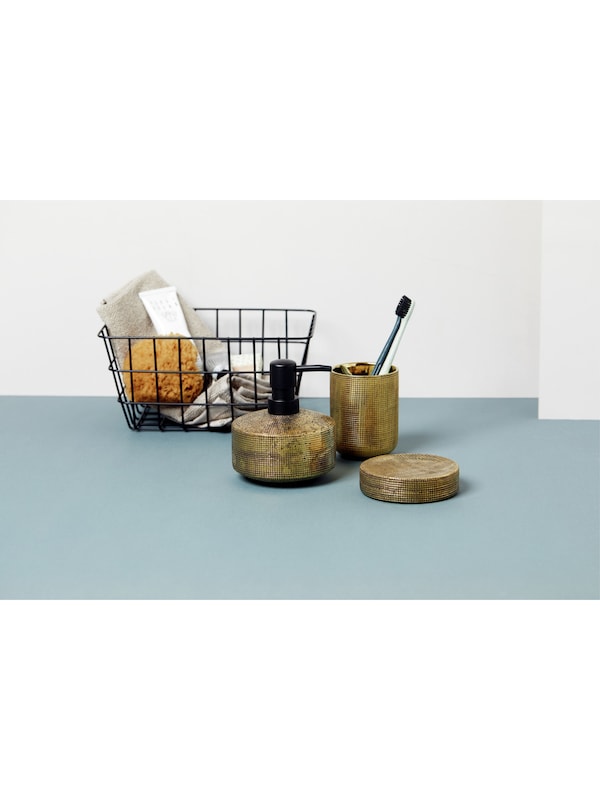 Wenko Wenko Bad-Accessoire Set 'Rivara' in Gold Bis zu 50% Rabatt