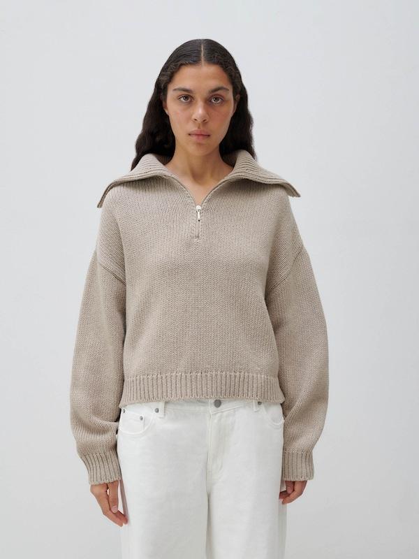 ABOUT YOU x Marie von Behrens ABOUT YOU x Marie von Behrens Pullover 'Valentina' (GRS) in Kitt Verkauf