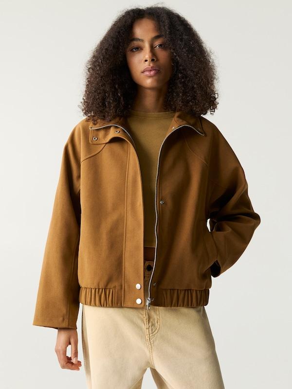 Pullu0026Bear Pull&Bear Jacke in Karamell Super Sparpreis